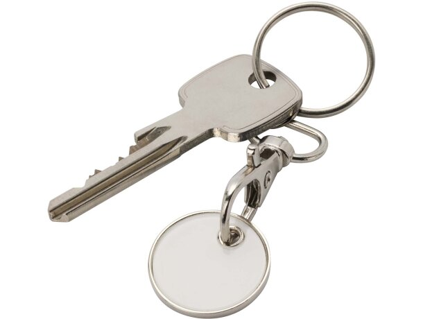 Llavero con moneda para carrito Rory de aleación de zinc Blanco detalle 7