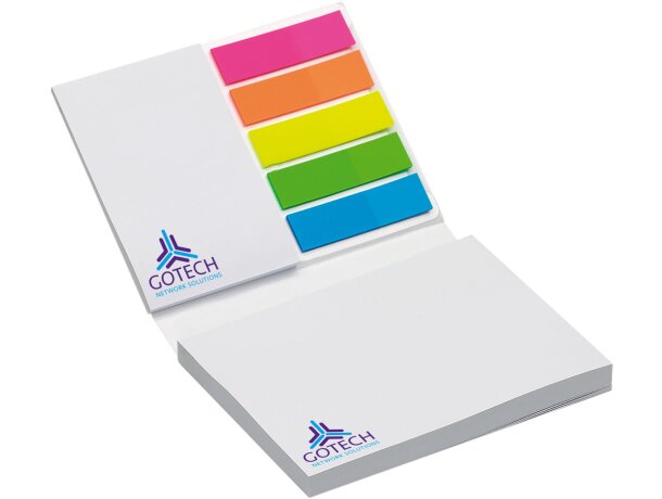 Set marcapáginas con notas adhesivas Combi de tapa blanda Blanco detalle 2