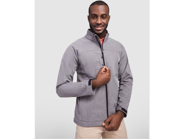 Chaqueta softshell unisex Rudolph de Roly con resistencia agua Rojo detalle 21