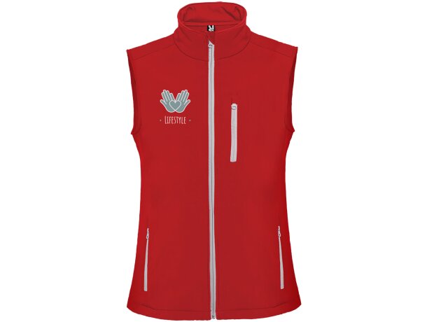 Chaleco softshell unisex Nevada de Roly resistente al agua Rojo detalle 13