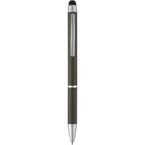 Bolígrafo estiloso con puntero en aluminio personalizado gris medio Bolígrafo estiloso con puntero en aluminio personalizado gris medio