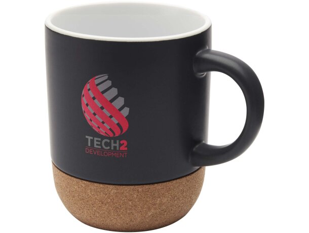 Taza cerámica Billie 300 ml con base de corcho Negro intenso detalle 4