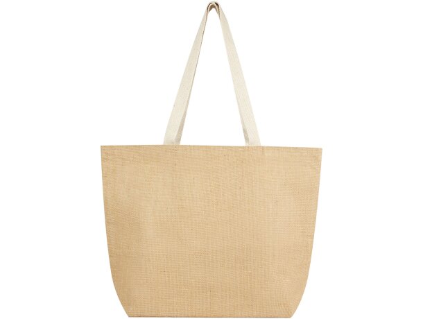 Bolsa tote de yute laminado Juta con certificación OEKO-Tex Natural/blanco detalle 1