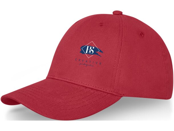 Gorra de 6 paneles Davis Rojo detalle 5