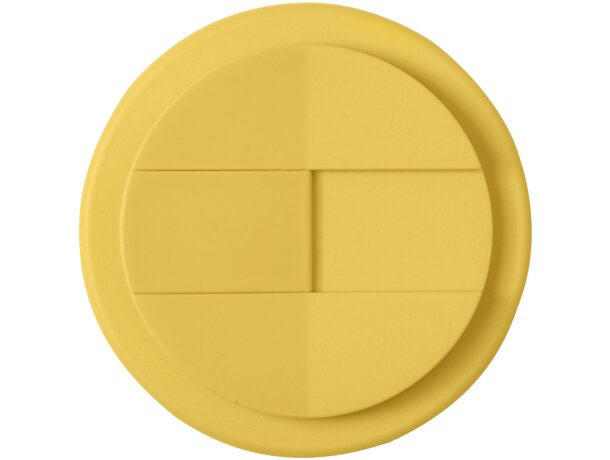 Vasos de plástico antiderrame pp reciclado 250ml Blanco/amarillo detalle 6