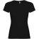 Camiseta mujer manga corta Jamaica Roly 100% algodón entallada Negro intenso
