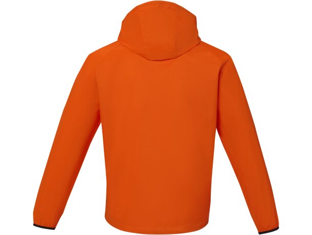 Chaqueta ligera impermeable hombre Dinlas con capucha enrollable Naranja detalle 9