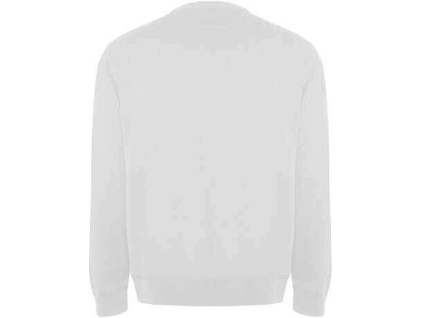 Sudadera cuello redondo algodón orgánico Batian unisex Roly Blanco detalle 2