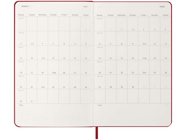 Agenda diaria Moleskine con tapa dura y cierre elástico 2026 detalle 10