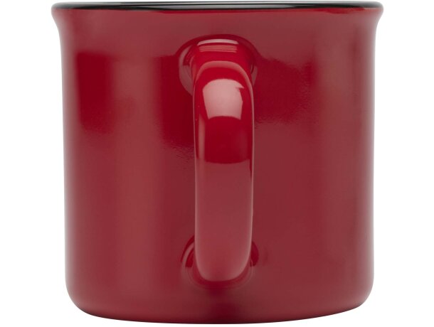 Taza cerámica Bari 240 ml diseño vintage acabado brillante Rojo detalle 9
