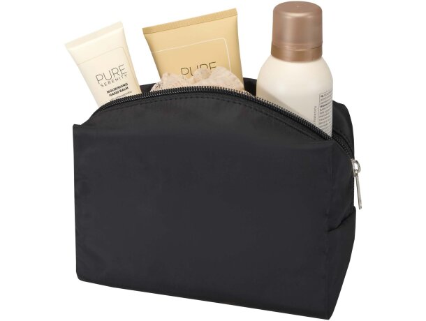 Bolsa de aseo Muse en RPET certificado GRS Negro intenso detalle 3
