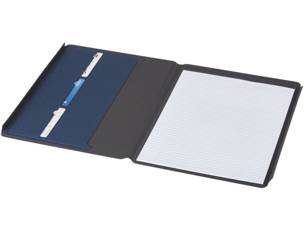 Portafolios Kunveno con papel FSC y poliéster reciclado Azul marino detalle 10