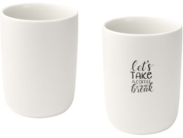Juego de 2 tazas cerámicas Male con acabado mate de 350ml Blanco detalle 3