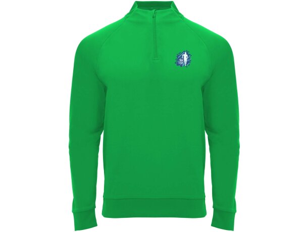 Sudadera técnica con cremallera un cuarto Epiro de Roly Verde helecho detalle 13