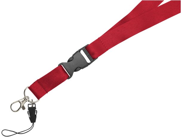 Lanyard con hebilla separable y enganche para móvil Sagan Rojo detalle 11