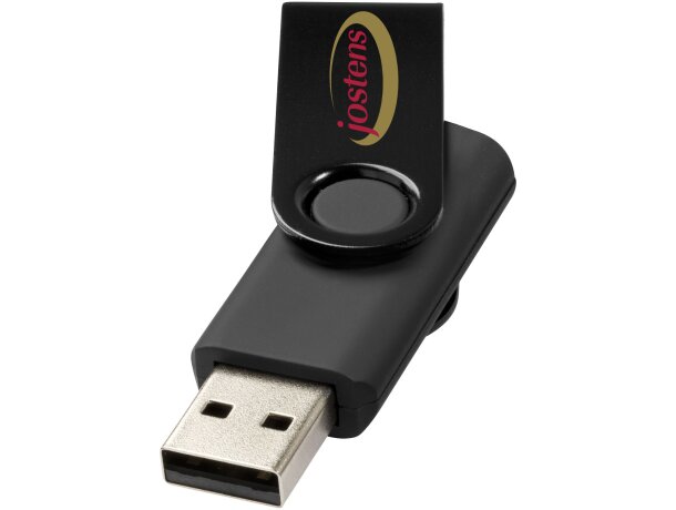 Memoria USB metálica Rotate 4GB con mecanismo rotativo Negro intenso detalle 1