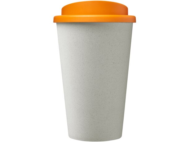 Vaso de plástico con tapa de rosca polipropileno reciclado 350ml Blanco/naranja detalle 14