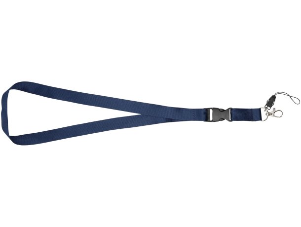 Lanyard con hebilla separable y enganche para móvil Sagan Azul marino detalle 8