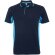 Polo deportivo unisex manga corta Roly Montmelo transpirable Azul marino/azul celeste