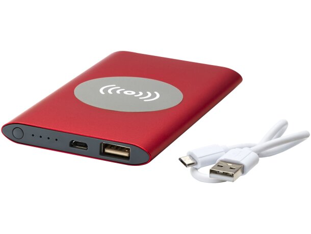 Batería externa inalámbrica Juice de 4000 mAh con aluminio Rojo detalle 6