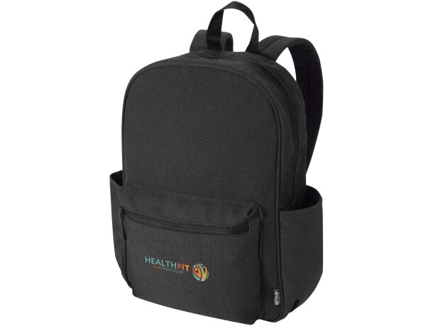 Mochila urbana Recanvas para portátil con materiales reciclados Negro intenso detalle 1