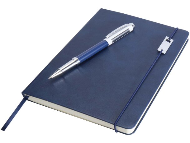 Set libreta A5 y rollerball Legato Elegance certificado RCS Azul océano/blanco detalle 33
