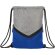 Mochilas de cuerdas personalizadas baratas con dos bolsillos poliéster 600D Azul real/gris detalle 10