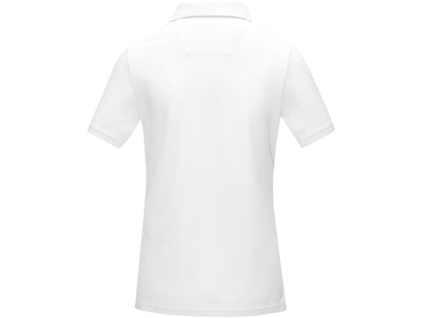 Polo orgánico GOTS de manga corta para mujer Graphite Blanco detalle 1