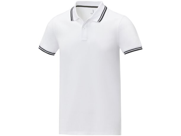 Polo de manga corta con ribete para hombre Amarago Negro intenso detalle 13