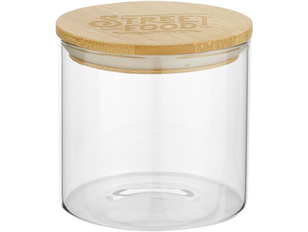 Recipiente vidrio alimentos Boley 320ml tapa bambú Natural/transparente detalle 1