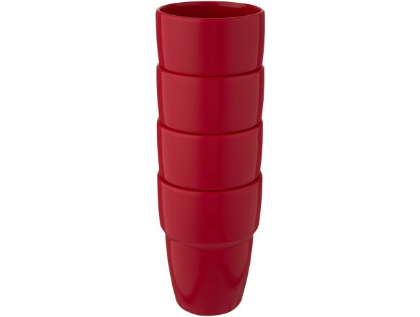 Set de regalo de 4 vasos apilables de 280 ml Staki Rojo detalle 14