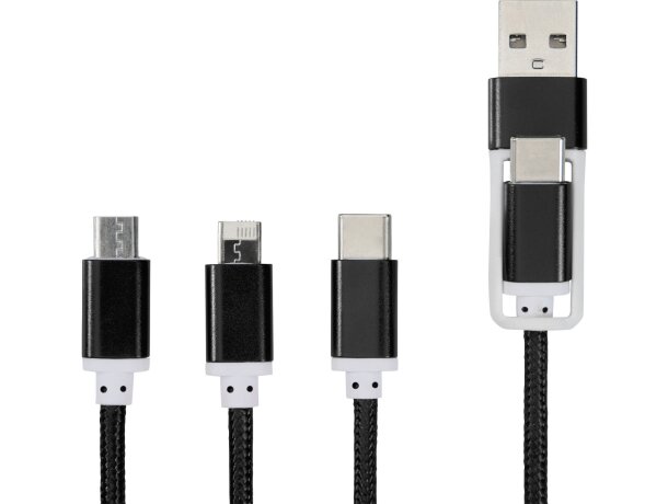 Cable de carga personalizado 100 cm con 5 conectores Versatile Negro intenso detalle 16