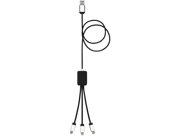 Cable de carga C17 retroiluminado triple conector USB-C Negro intenso/blanco detalle 2