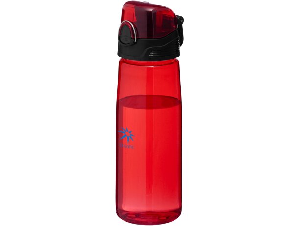 Botella con tapa abatible 700 ml Rojo transparente detalle 1