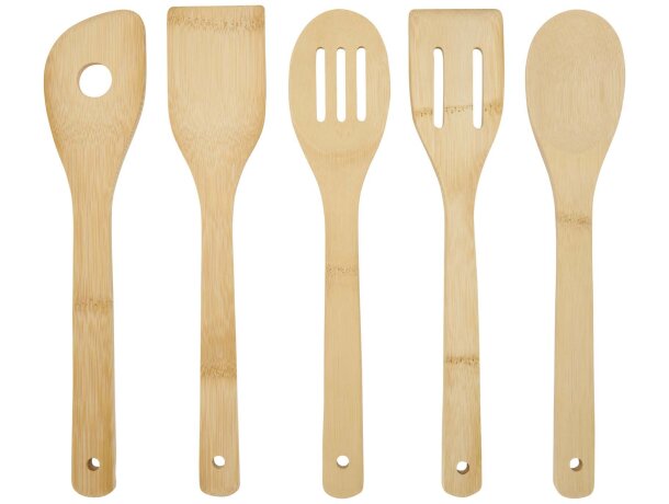 Set de utensilios de cocina de bambú Tala con soporte Madera detalle 3
