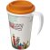 Taza térmica personalizada en pp 350ml Blanco/naranja