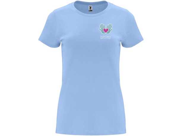 Camiseta manga corta mujer Capri Roly 100% algodón 170 g/m² Azul celeste detalle 21