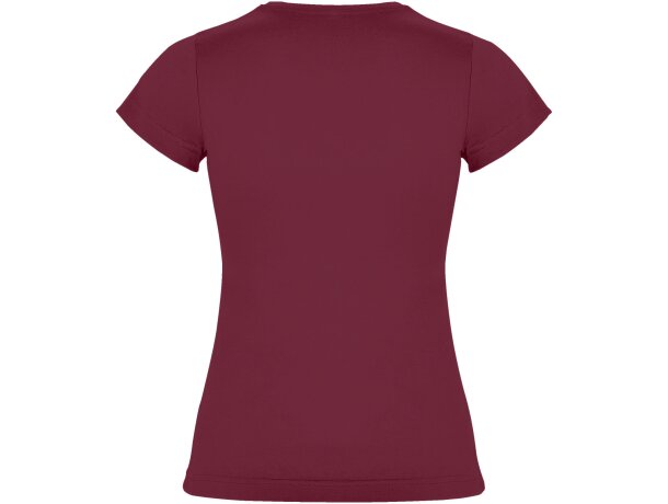 Camiseta mujer manga corta Jamaica Roly 100% algodón entallada Granate detalle 50