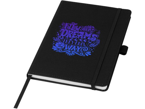 Libreta tapa dura plástico oceánico reciclado Thalaasa FSC Negro intenso detalle 19