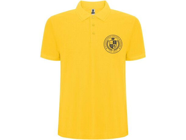 Polo manga corta hombre Pegaso Premium Roly punto piqué Amarillo detalle 7