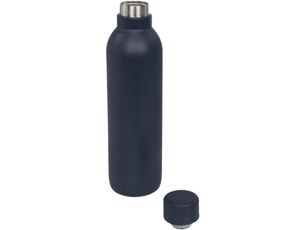 Botella termo con logo con tapa de rosca en acero inoxidable Thor Azul detalle 33