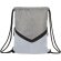 Mochilas de cuerdas personalizadas baratas con dos bolsillos poliéster 600D Blanco/gris detalle 14
