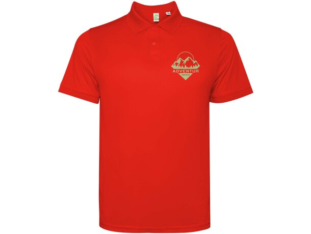 Polo manga corta hombre Tormo Roly poliéster reciclado Rojo detalle 21