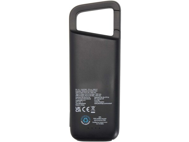 Batería externa Alkes 5000 mAh plástico ABS reciclado IPX5 Negro intenso detalle 3