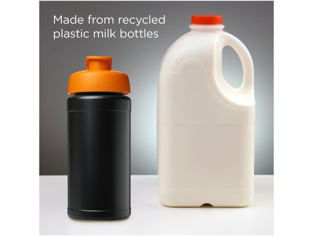 Bidón deportivo Baseline reciclado con tapa Flip 500ml Negro intenso/naranja detalle 44