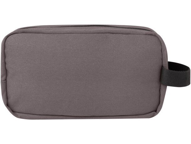 Neceser de viaje Joey con lona reciclada certificada GRS Gris detalle 8