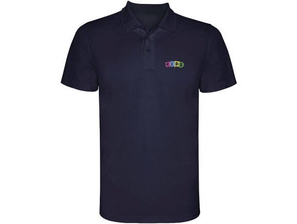 Polo deportivo manga corta infantil Monzha Roly transpirable Azul marino detalle 28