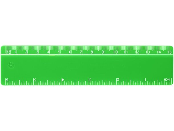 Regla de plástico Renzo 15 cm con doble escala personalizable Verde detalle 11