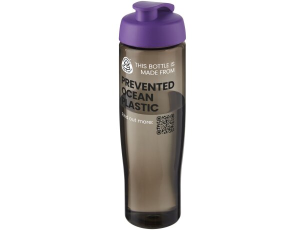 Bidón deportivo con tapa Flip de 700 ml H2O Active® Eco Tempo Morado/carbón detalle 4