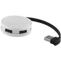 Hub circular con cuatro puertos personalizado blanco Hub circular con cuatro puertos personalizado blanco